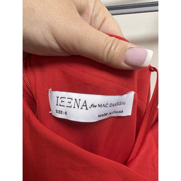 Ieena for Mac Duggal 26665 Red Bow One Shoulder Side Slit Gown READ - Picture 9 of 13